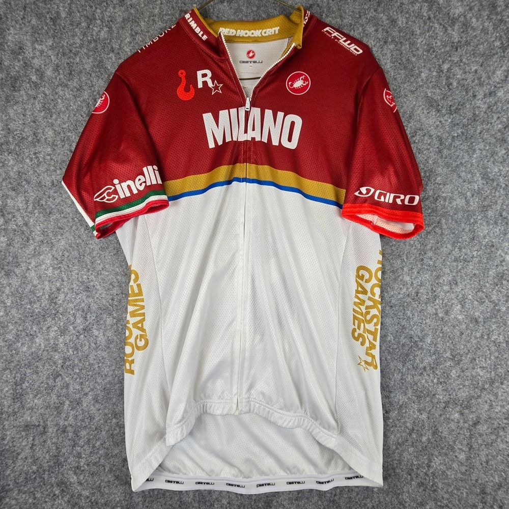 Castelli Red Hook Crit Cycling Jersey XXL Milano No 5 Rockstar Games Bike Shirt